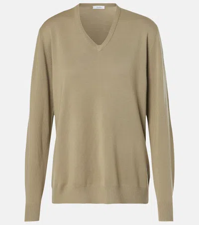Max Mara Pevera Wool Sweater In Beige