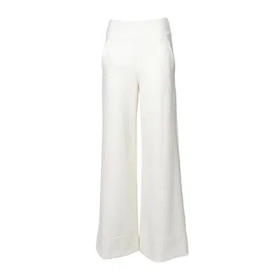 Max Mara Pheasant Pants In White Technical Jersey