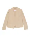 Max Mara Phebe Puff-sleeve Open-front Jacket In Multi