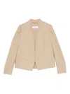 Max Mara Phebe Puff-sleeve Open-front Jacket In Neutral
