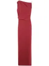 Max Mara One-shoulder Draped Detail Floor-length Dress In Red