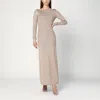 Max Mara Beige Dress In Viscose And Lurex Yarn