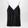 Max Mara Silk V-neck Sleeveless Top With Spaghetti Straps