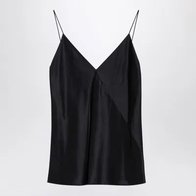Max Mara Pianoforte Black Sleeveless Silk Top Women