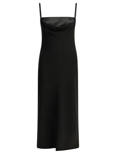 Max Mara Pianoforte Black Triacetate Polyester Sheath Midi Dress
