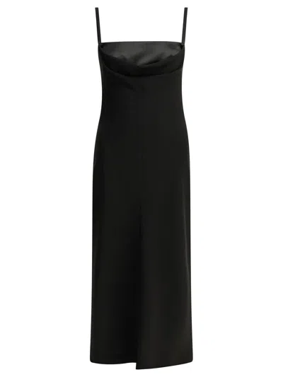 Max Mara Pianoforte Black Triacetate Polyester Sheath Midi Dress