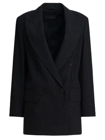 Max Mara Pianoforte Black Wool Blend Jacket