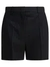 Max Mara Pianoforte Black Shorts With Pinstripe-effect Micro Sequins In Black
