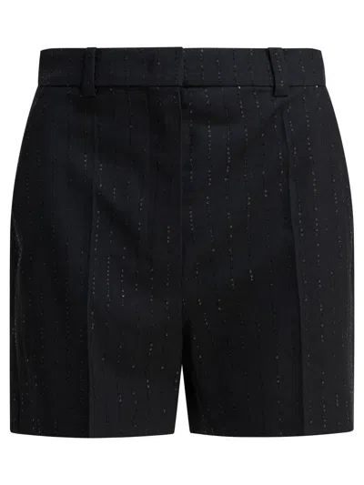 MAX MARA MAX MARA PIANOFORTE BLACK WOOL BLEND SHORTS