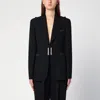 Max Mara Virgin Wool Tassel-fastened Blazer In Black