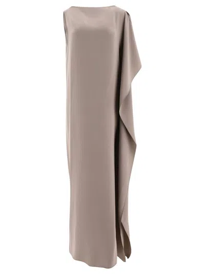 Max Mara Crepe-de-chine Gown In Gray