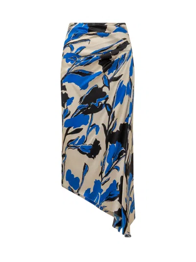 Max Mara Pianoforte Chic Silk Mini Skirt In Blue