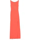Max Mara Pianoforte Sleeveless Open-back Dress In Red