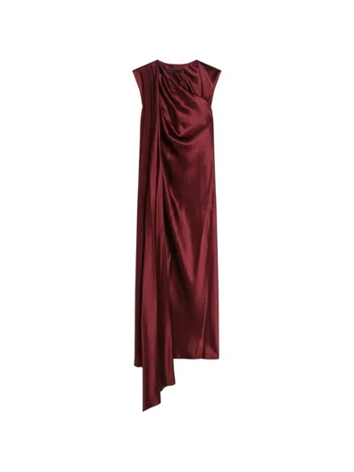 Max Mara Pianoforte Raspberry Cape Detail Dress In Red