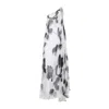 Max Mara Chiffon Dress With An All-over Printasymmetrical Neckline With Metal Detail On The Left Shoulder In Multi