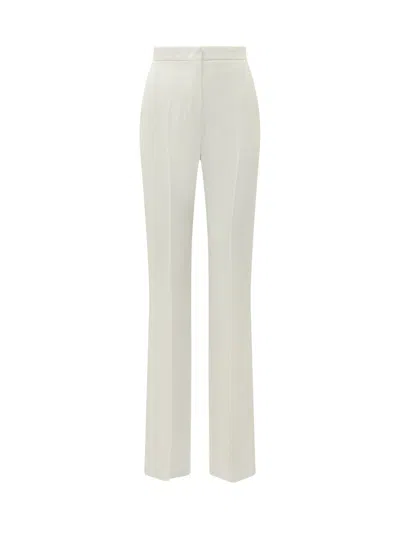 Max Mara Pianoforte Flared Trousers In Bianco