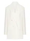 Max Mara Structured Double-breasted Jacket Back Vent In White