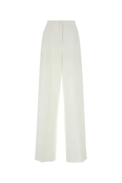 Max Mara Pianoforte High Waist Wide Leg Trousers In White