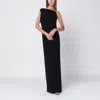 Max Mara Long Black Cady Bustier Dress In Black