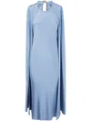 Max Mara Pianoforte Women Managua Pure Silk Crepe De Chine Dress With Cape