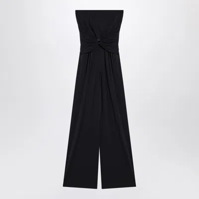Max Mara Pianoforte Navy Blue Bustier Jumpsuit In Viscose Jersey Women In Green