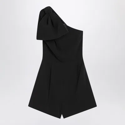 Max Mara Pianoforte One-shoulder Short Jumpsuit In Black Cady Women