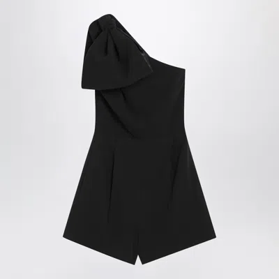 Max Mara Pianoforte One-shoulder Short Jumpsuit In Black Cady