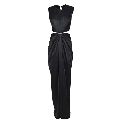 Max Mara Panaro Drapped Maxi Dress In Black