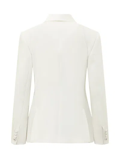 Max Mara Pianoforte Pianoforte Mini Jacket With Revers And Pockets In Bianco