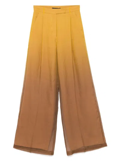 Max Mara Pianoforte Pleated Mini Trousers With Shaded Effect In Multi