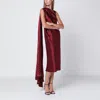 Max Mara Raspberry Cape Detail Dress In Red