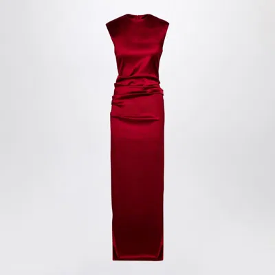 Max Mara Pianoforte Red Long Sleeveless Dress Women