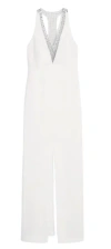 Max Mara Secolo Embellished V-neck Sleeveless Dress In White