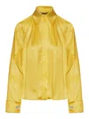 Max Mara Pleated Long Sleeve Shirt With Pointed Collar