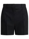 Max Mara Pianoforte Black Shorts With Pinstripe-effect Micro Sequins In Blue