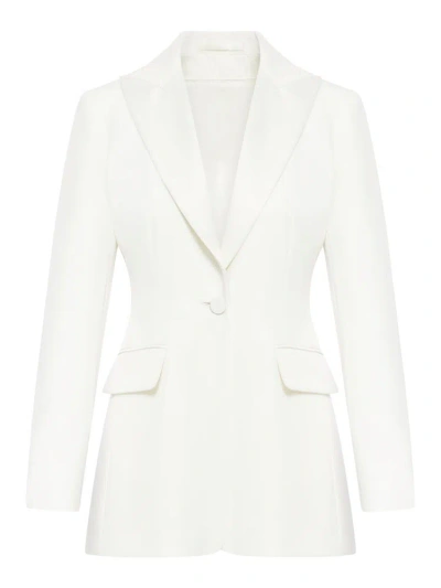 Max Mara Plinio Cady Single Breasted Jacket In Ivory