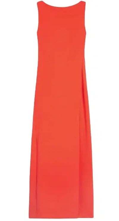 Max Mara Pianoforte Sleeveless Open-back Dress In Red