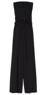 Max Mara Pianoforte Strapless Belted Gown In Black