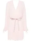 Max Mara Pianoforte V-necked Mini Dress In Pink