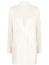 Max Mara Monica Double-breasted Wool Blazer In White