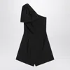 Max Mara Pianoforte One-shoulder Short Jumpsuit In Black Cady Women In Black