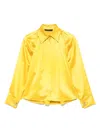 Max Mara Pleated Long Sleeve Shirt With Pointed Collar In Pink