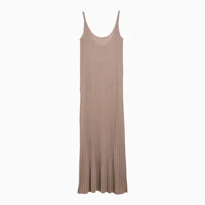 Max Mara Pianoforte Women's Yellow Long Dress With Lurex In Viscose