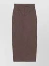 Max Mara Cotton With Denim Effect Long Skirt In Brown