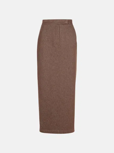Max Mara 'pianosa' Brown Cotton Skirt