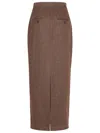 Max Mara Cotton With Denim Effect Long Skirt In Brown