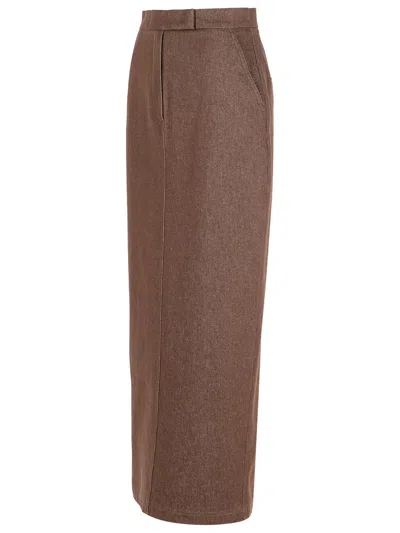 MAX MARA PIANOSA BROWN COTTON SKIRT