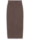 Max Mara Cotton With Denim Effect Long Skirt In Brown