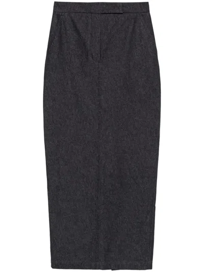 Max Mara Dark Blue Cotton Skirt