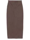 Max Mara Cotton With Denim Effect Long Skirt In Brown